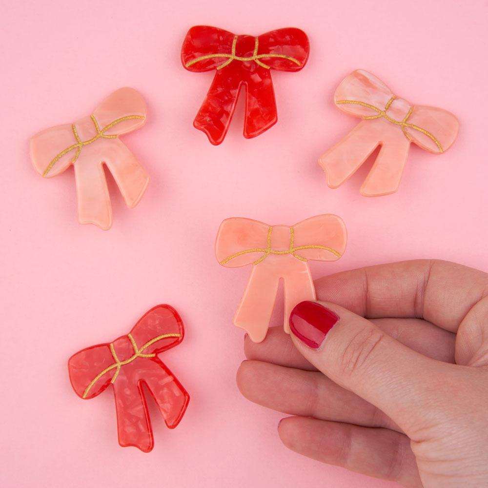 Pink Bow Hair Clip