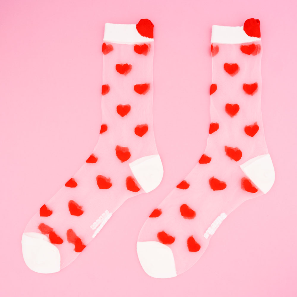 Chaussettes transparentes Coeur