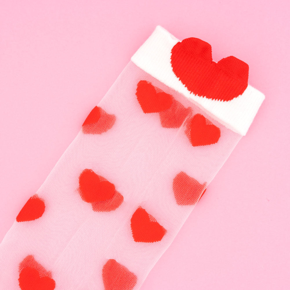 Chaussettes transparentes Coeur
