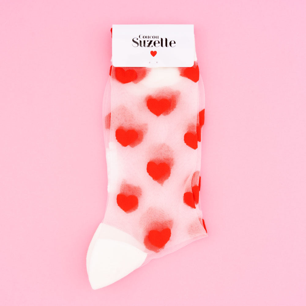 Chaussettes transparentes Coeur