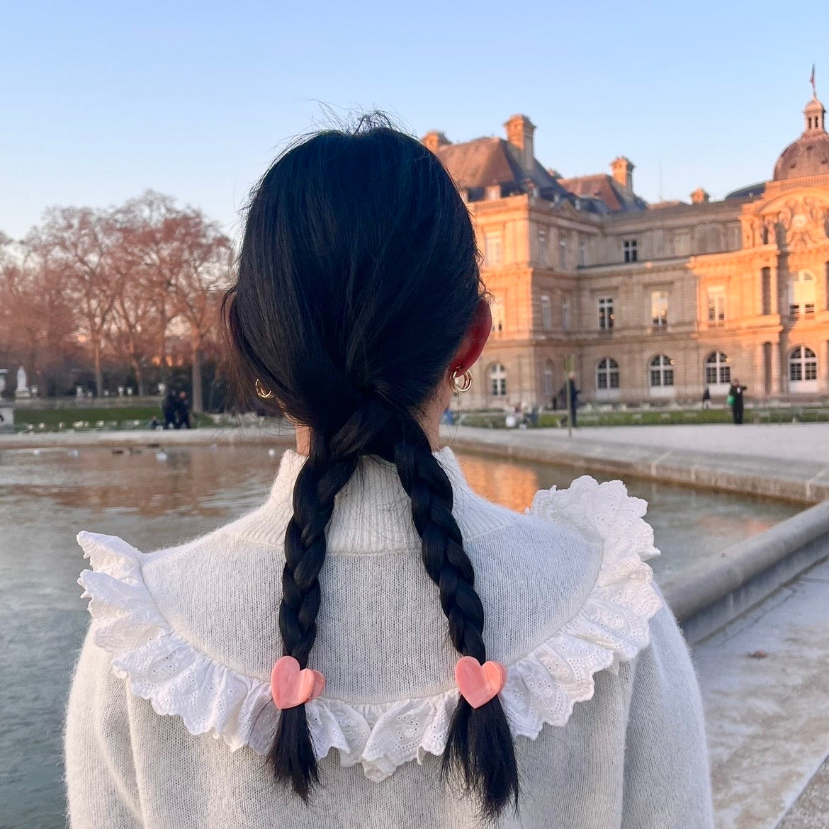 Mini pince à cheveux Coeur Rose