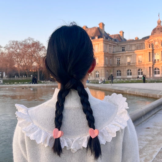 Mini pince à cheveux Coeur Rose