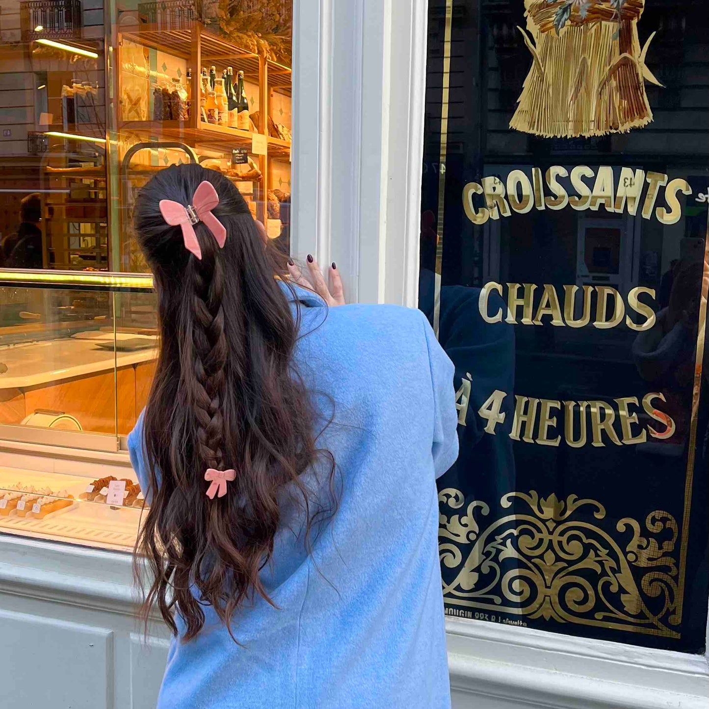 Pince à cheveux Noeud Rose