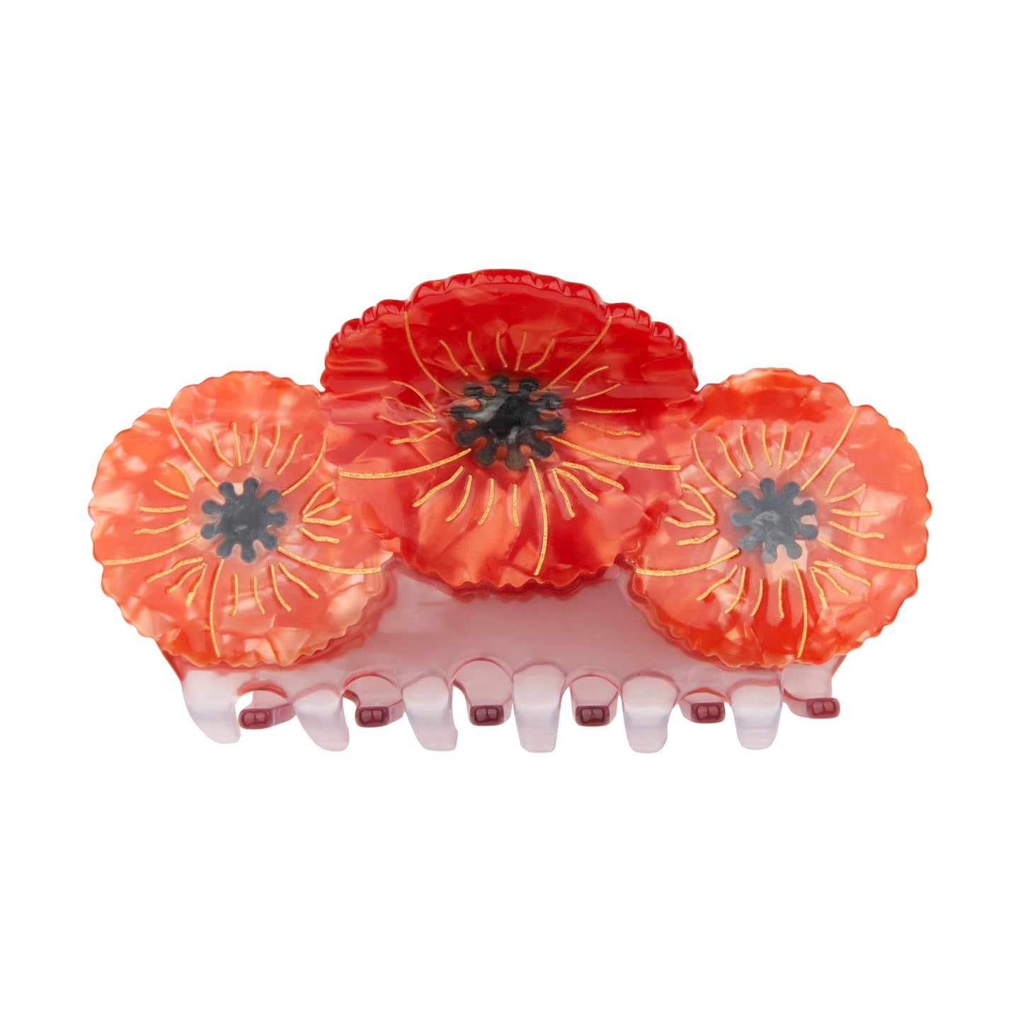 Pince à cheveux Trio Coquelicots