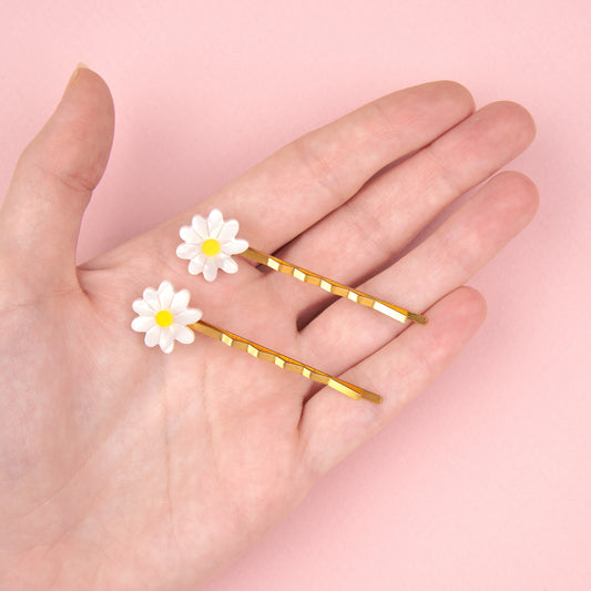 Duo Barrettes Fines Pâquerettes