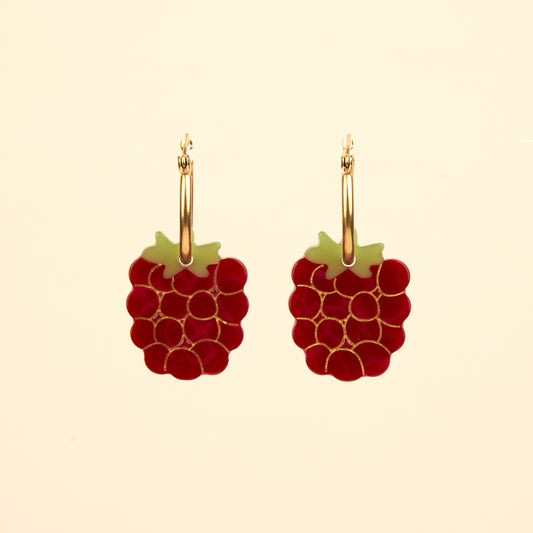 Boucles d'oreilles Framboise