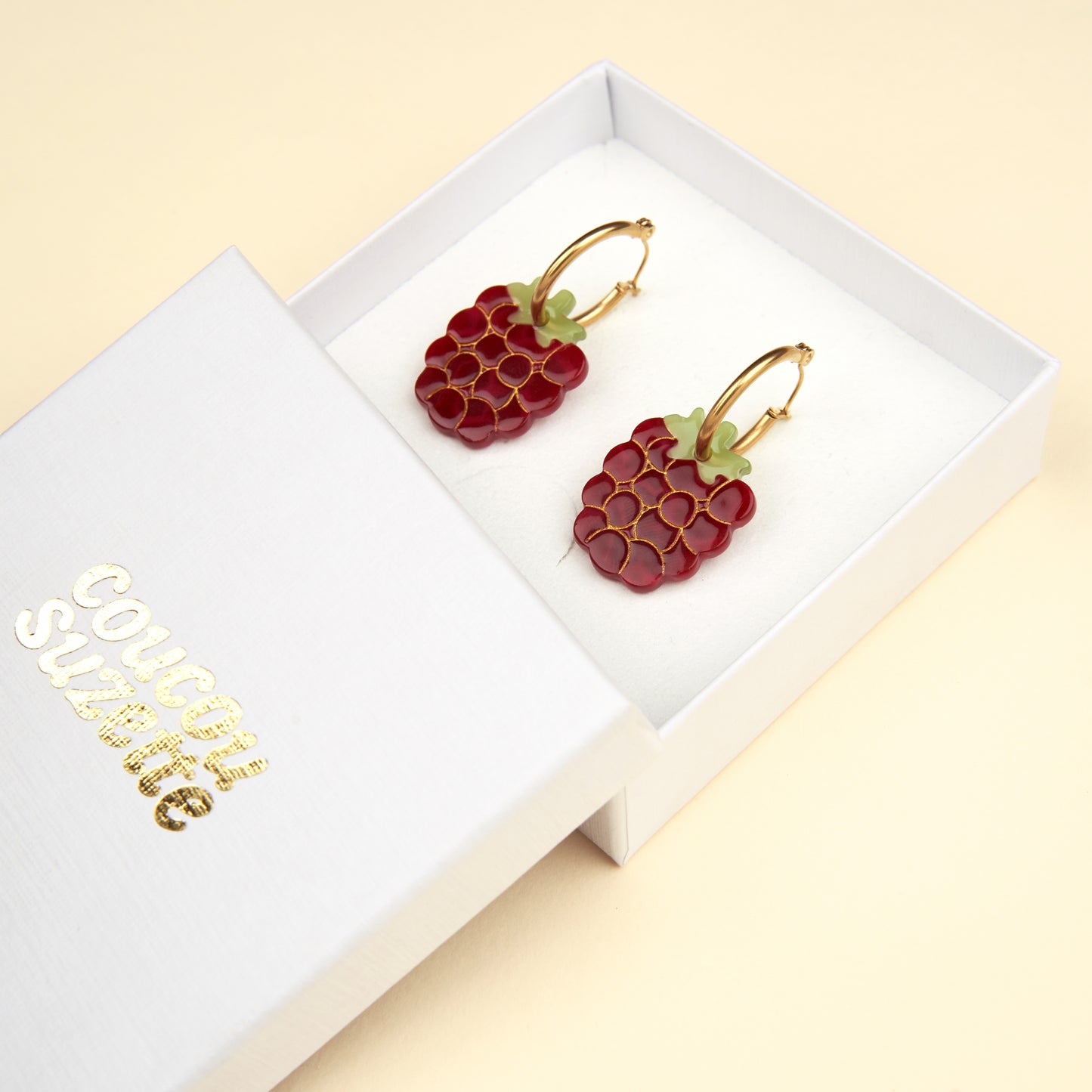 Raspberry Earrings