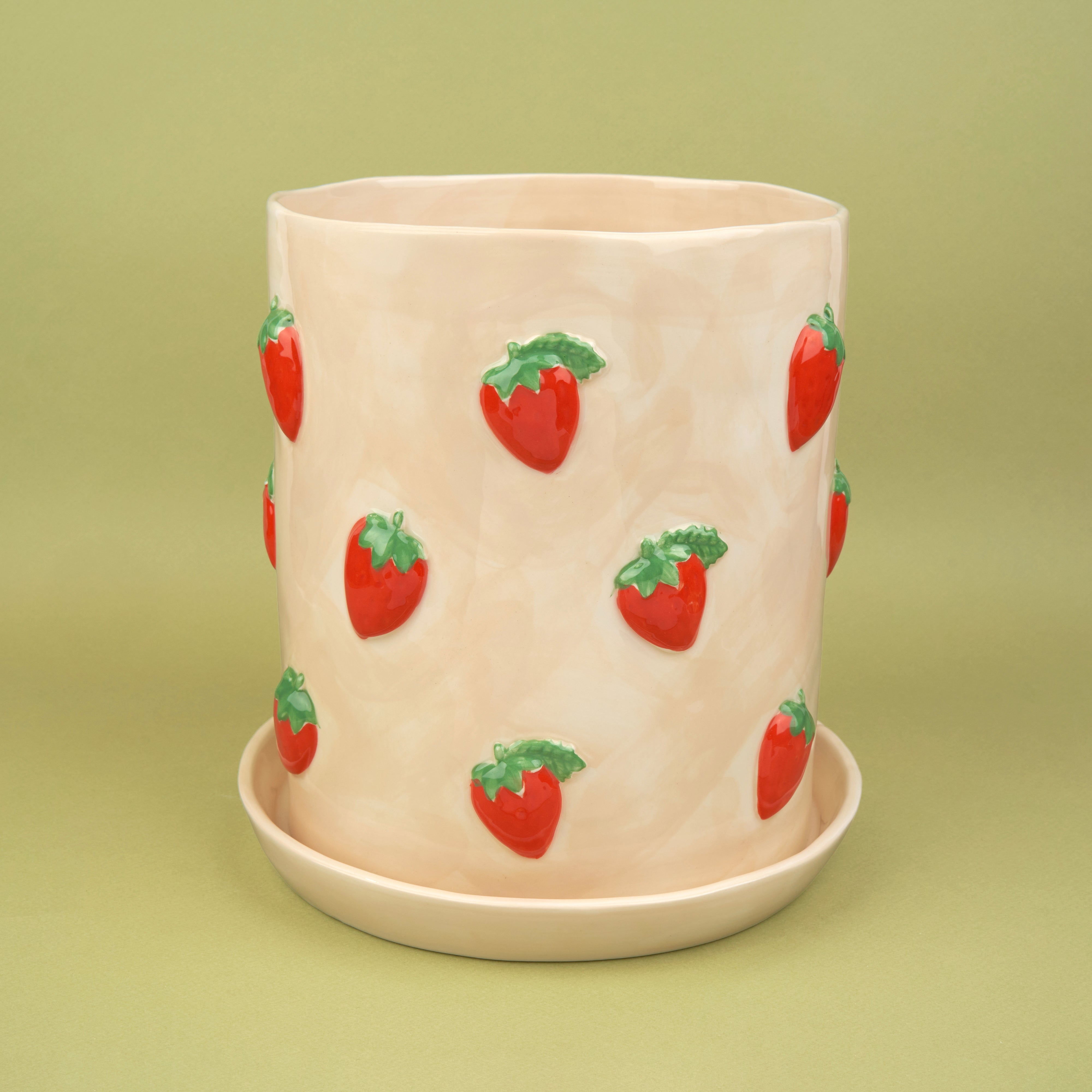 ceramic strawberry planter pot Strawberry Flower Pot – Handmade Ceramic