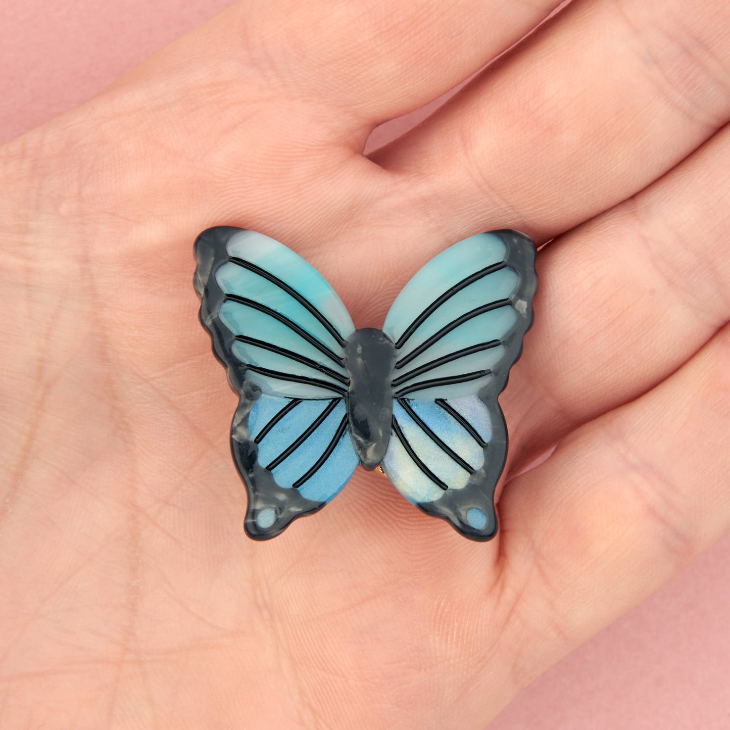 Barrette Papillon Bleu