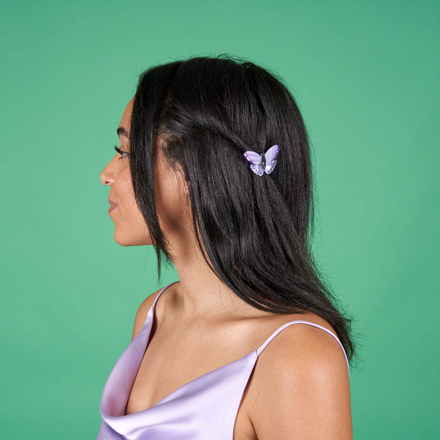 Barrette Papillon Mauve