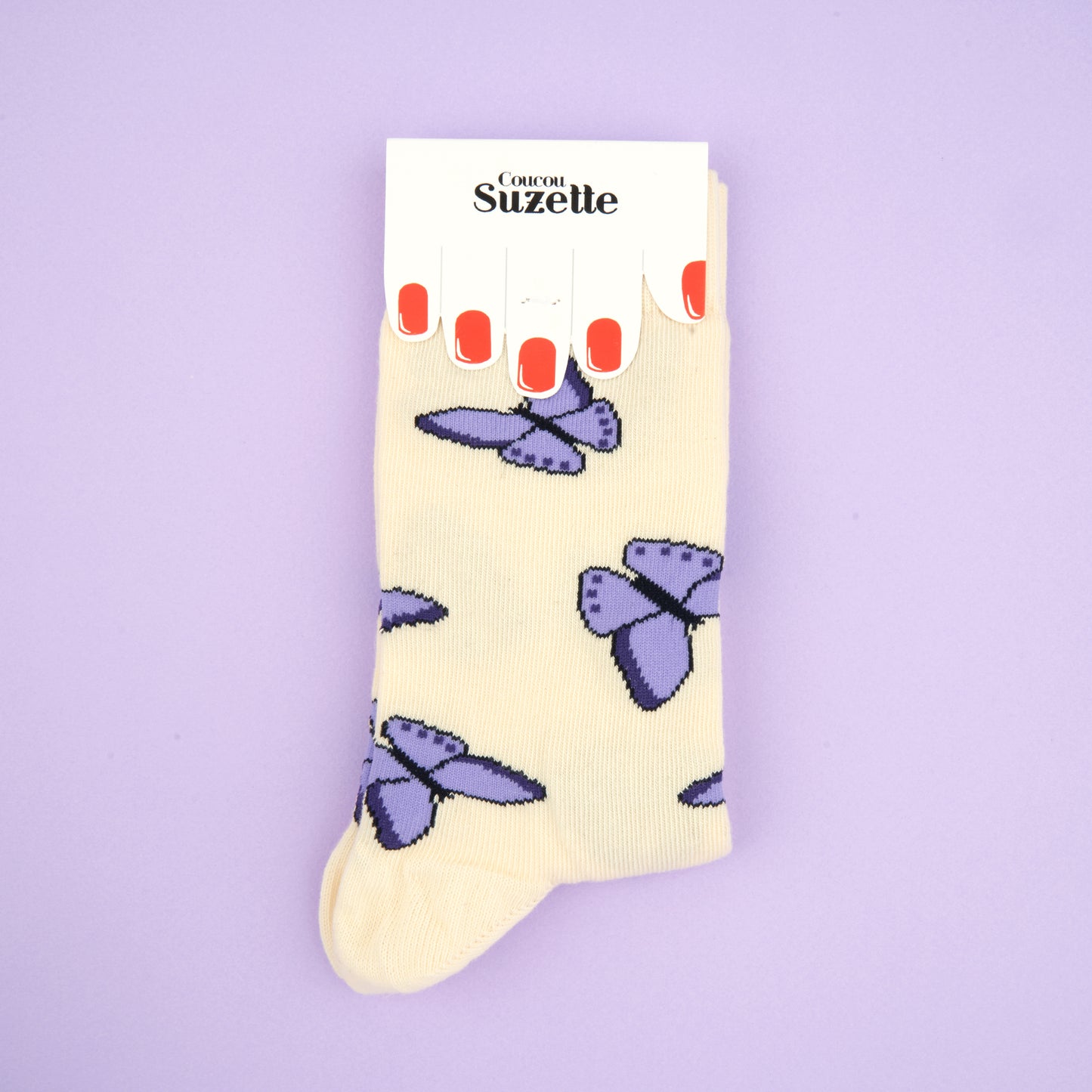 Chaussettes Papillon Mauve