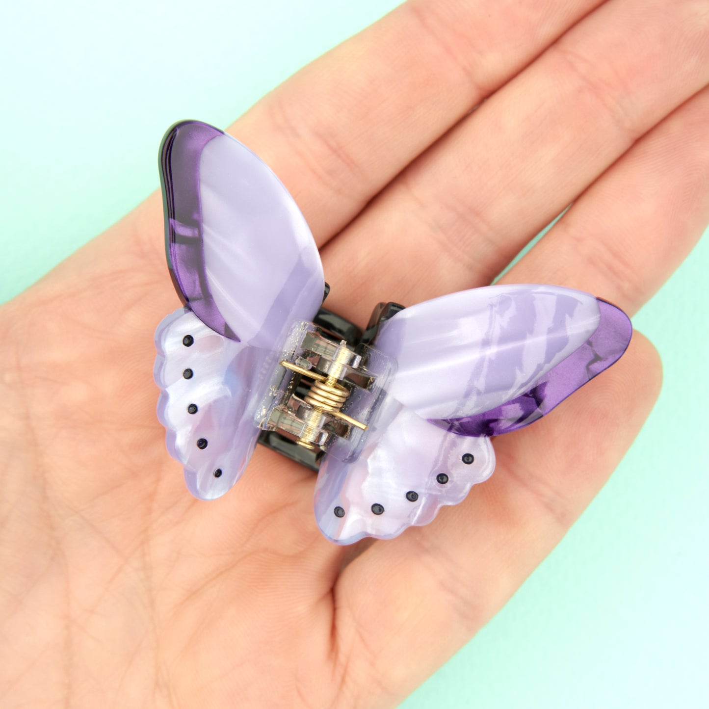 Mini pince à cheveux Papillon Mauve
