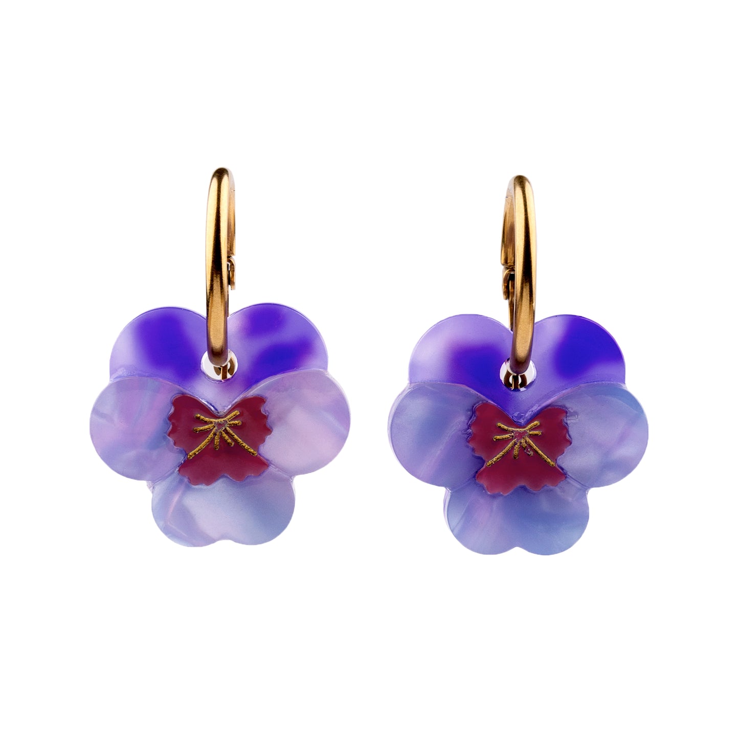 Purple Pansies Earrings