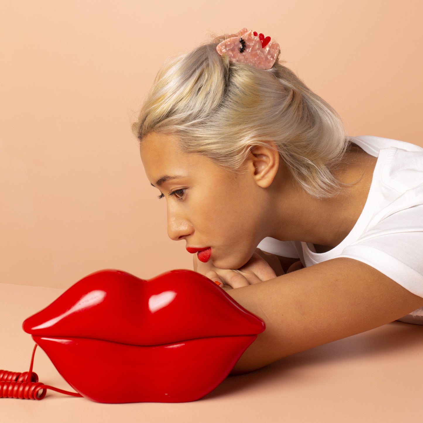 Pince à cheveux Visage - Blanc