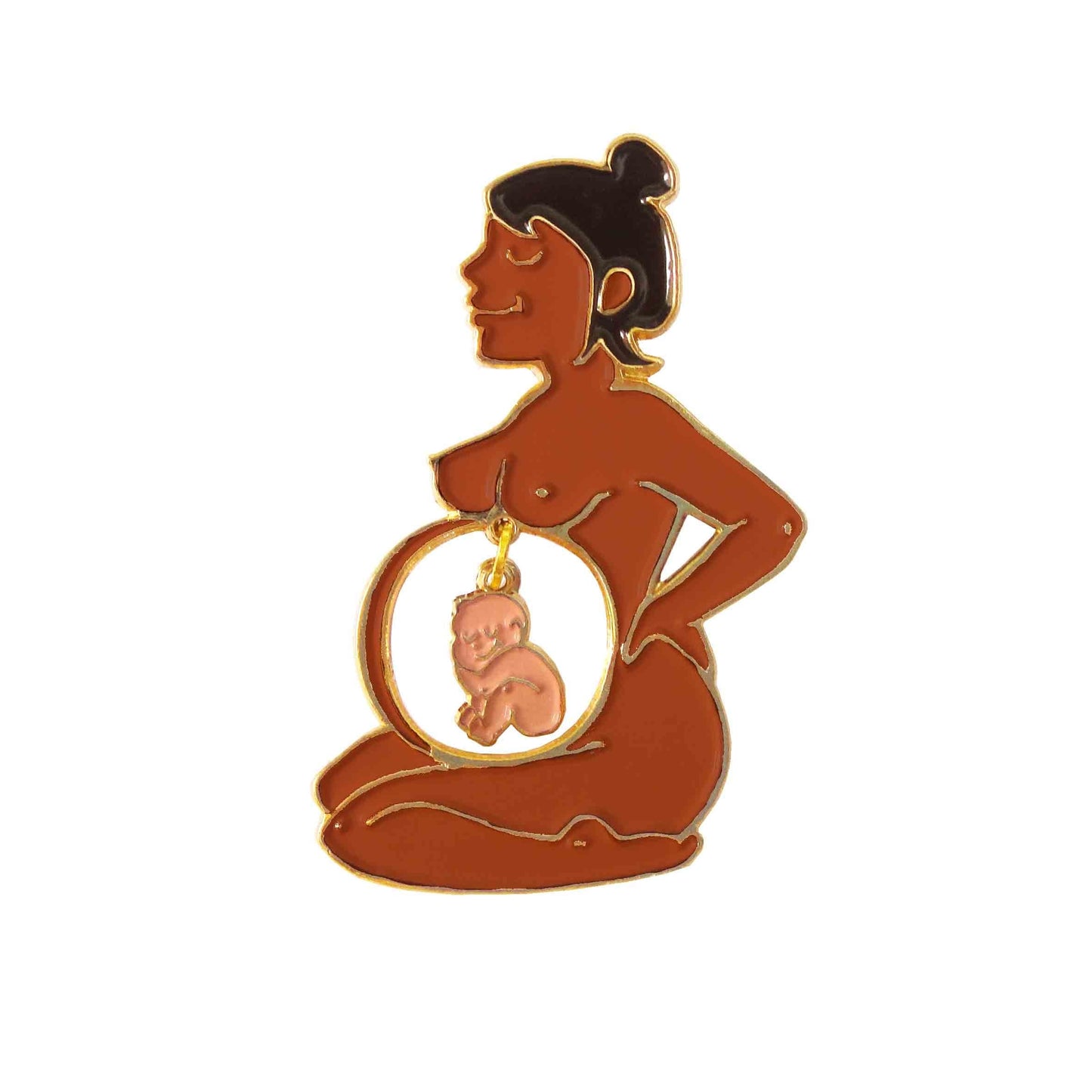 Pin's Enceinte Noire & Bébé Métisse - Coucou Suzette