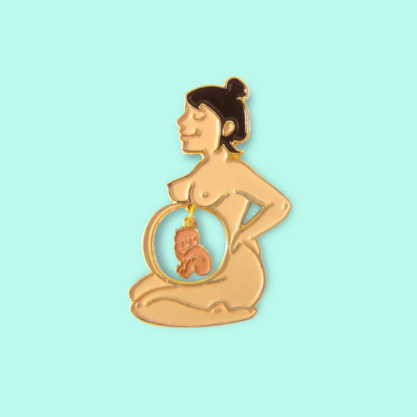 White Mom & Mixed Baby Pin