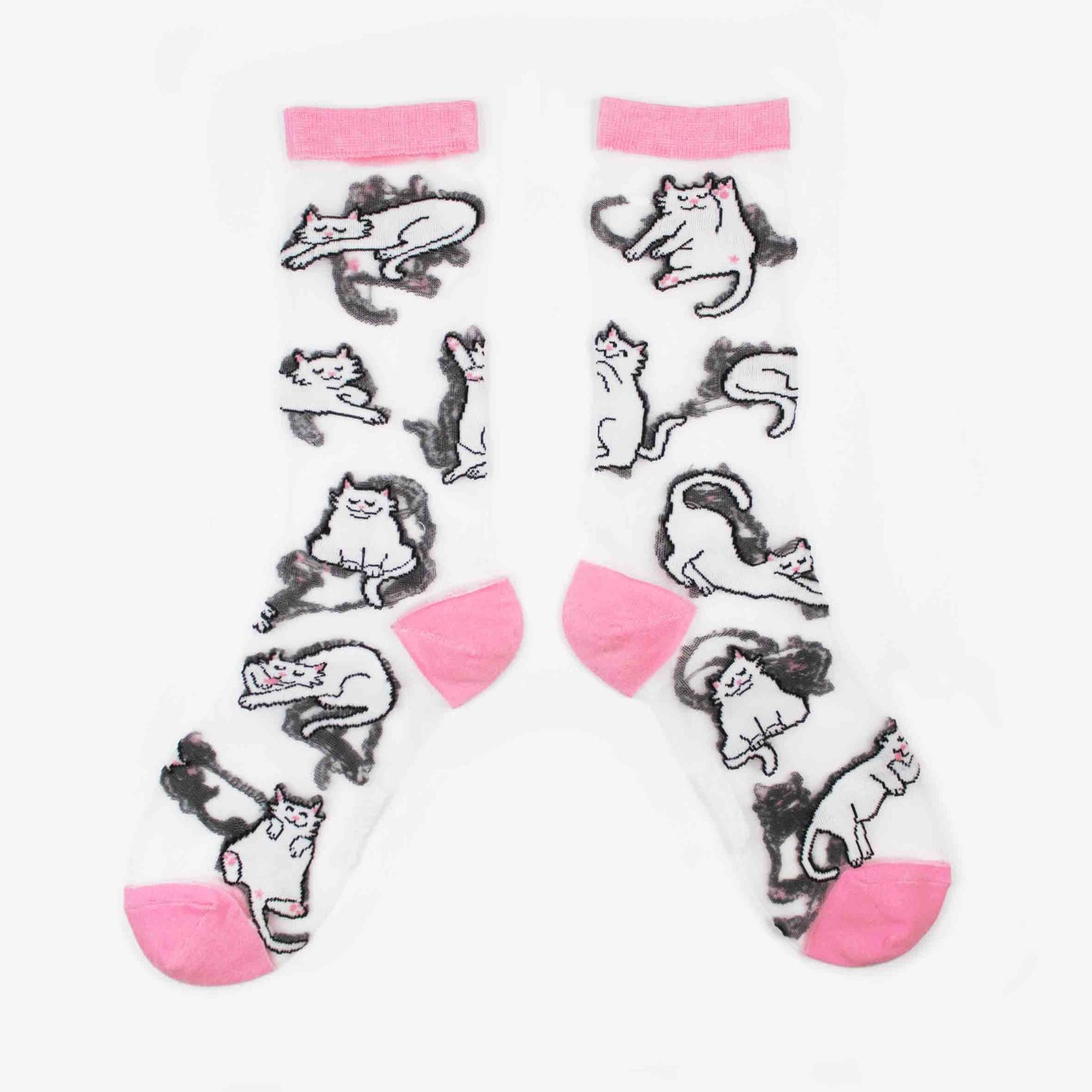 Chaussettes transparentes Chat Blanc - Coucou Suzette