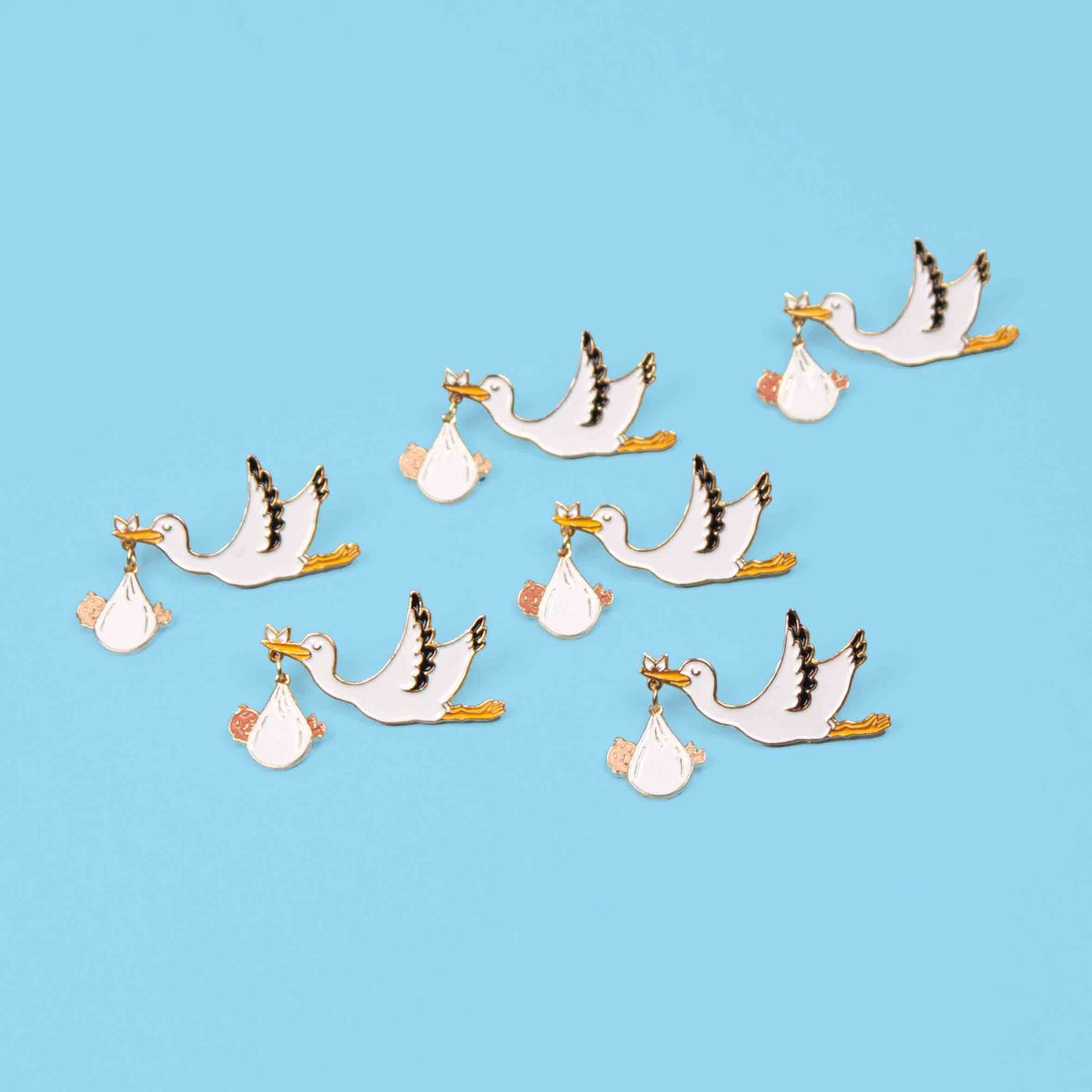 Pin's Cigogne - Bébé Noir - Coucou Suzette
