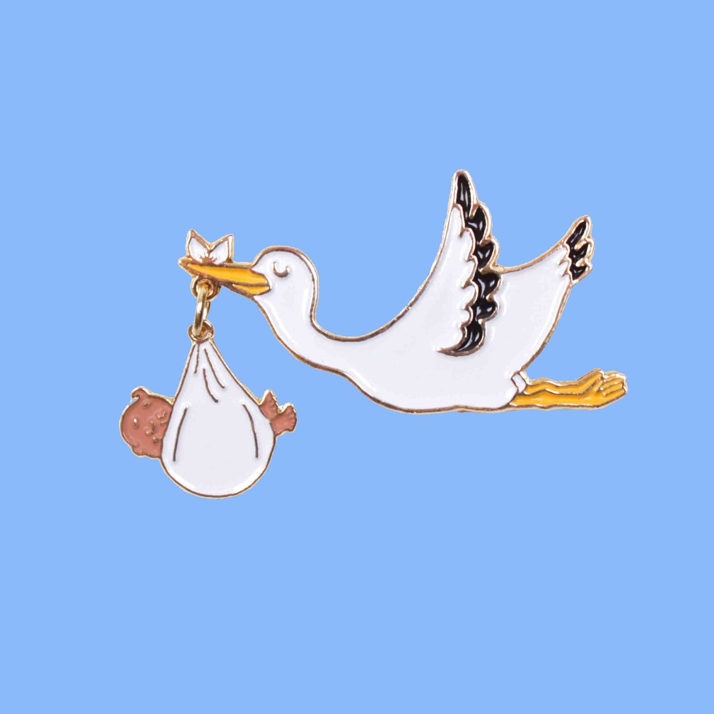 Pin's Cigogne - Bébé Noir - Coucou Suzette
