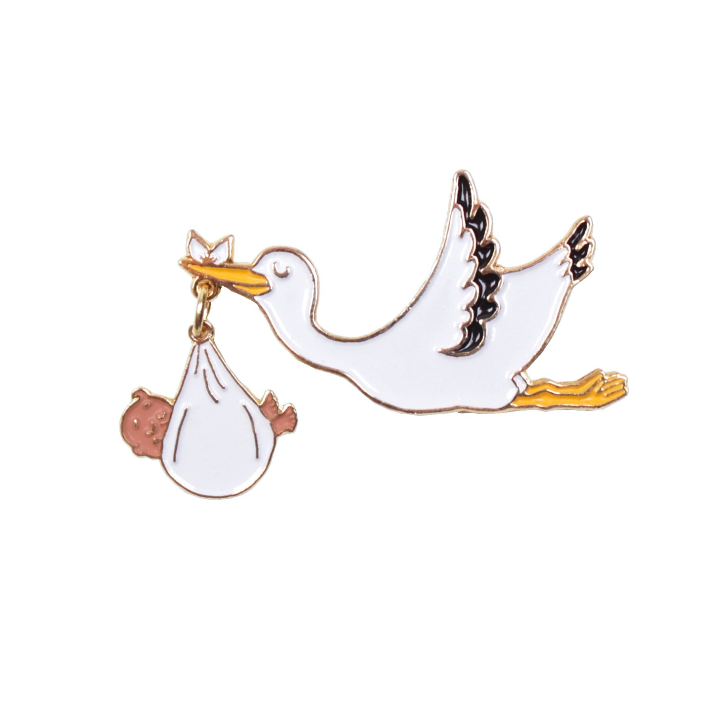 Pin's Cigogne - Bébé Noir - Coucou Suzette