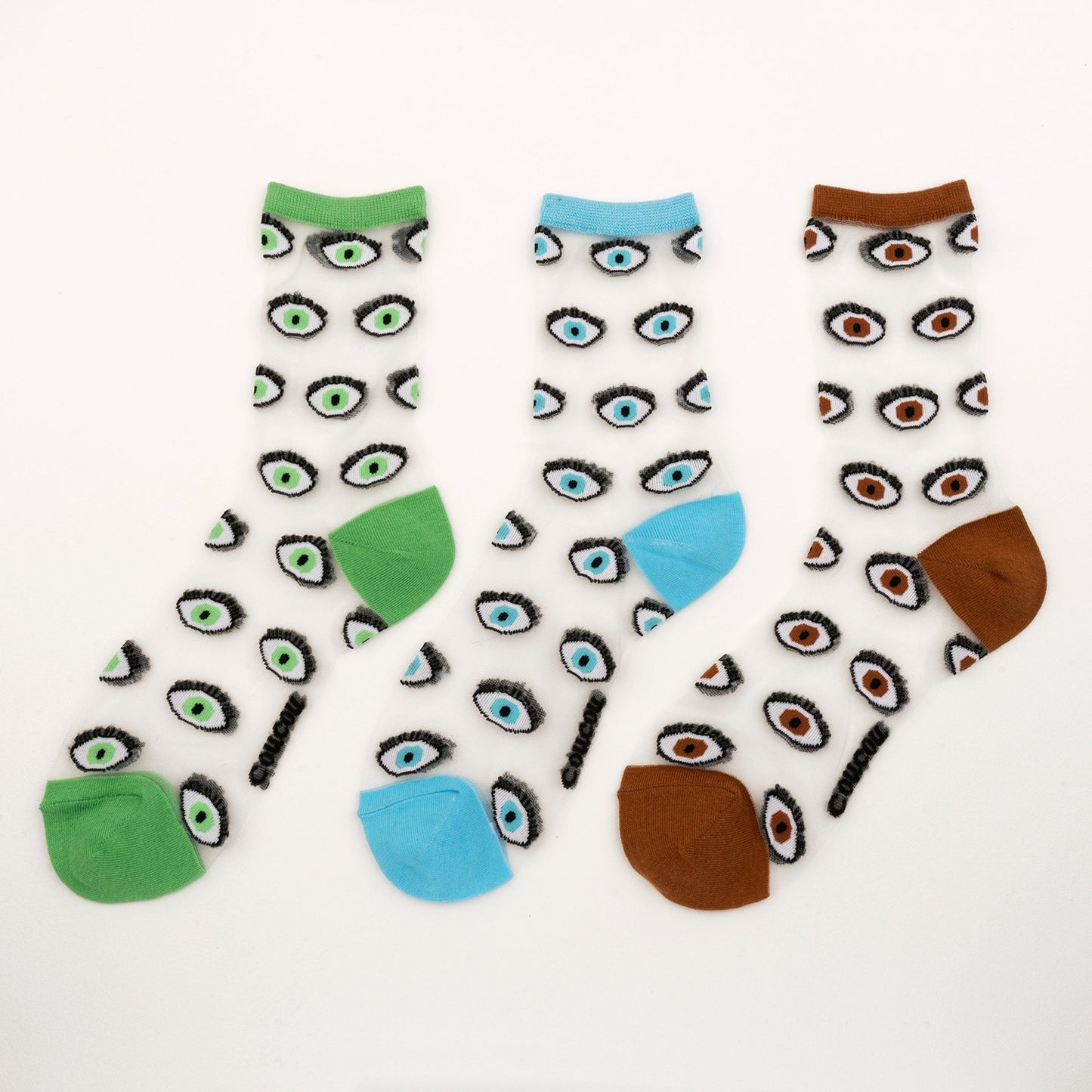 Chaussettes transparentes Oeil - Marron - Coucou Suzette