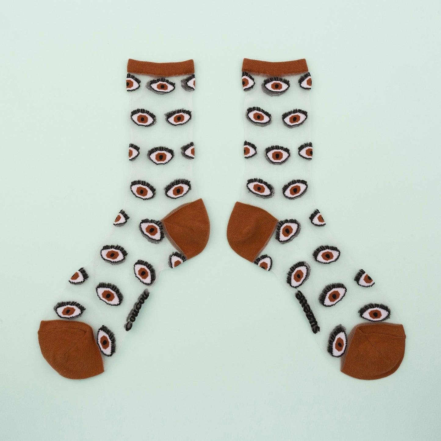 Chaussettes transparentes Oeil - Marron - Coucou Suzette