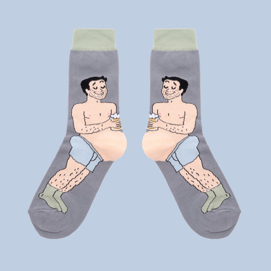 Chaussettes Bidon Bière - Blanc