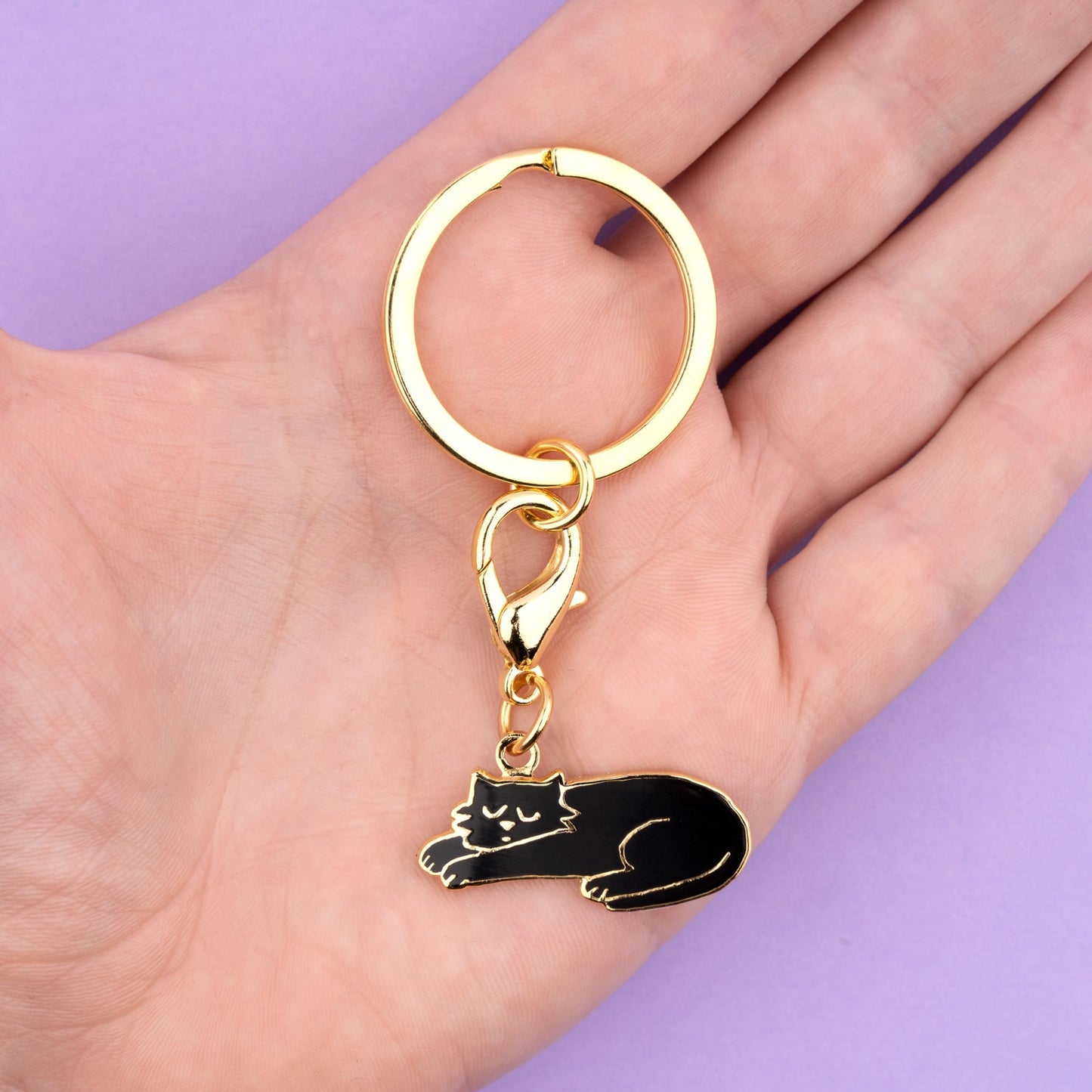 Black Cat Keychain / Pet Tag