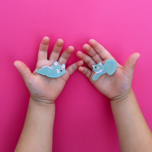 Duo barrettes Chat & Souris Nananère