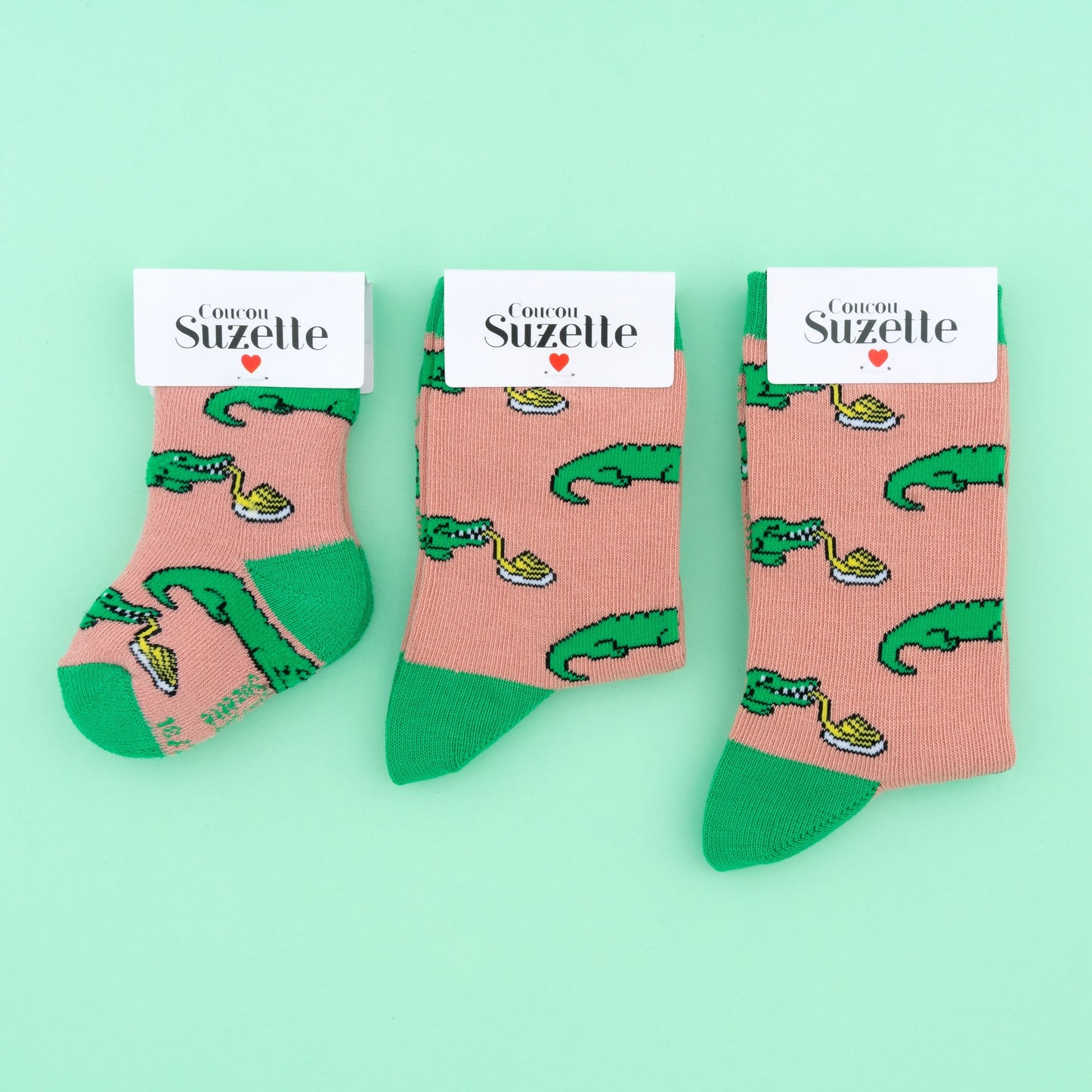 Chaussettes Croco fan de Pâtes - Enfant - Coucou Suzette