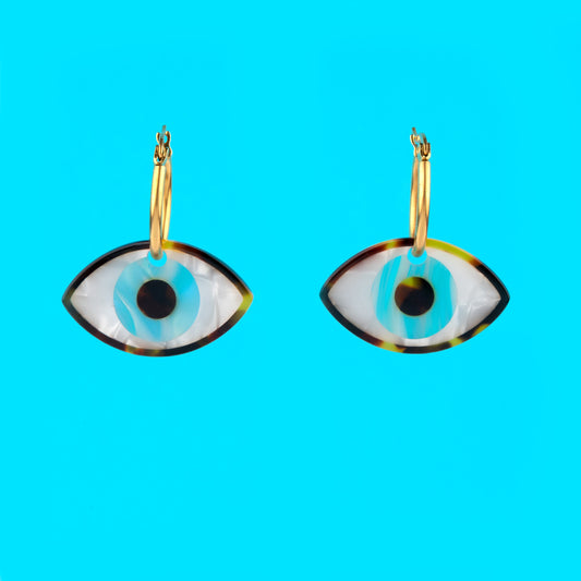 Boucles d'oreilles Oeil - Bleu