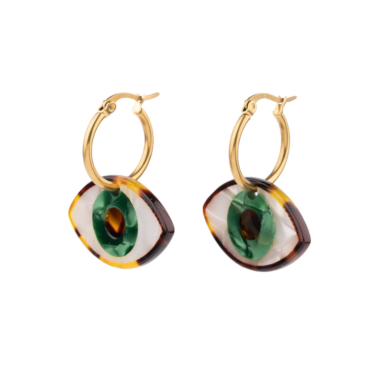 Boucles d'oreilles Oeil - Vert - Coucou Suzette