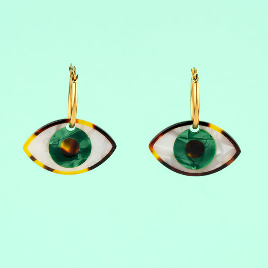 Boucles d'oreilles Oeil - Vert