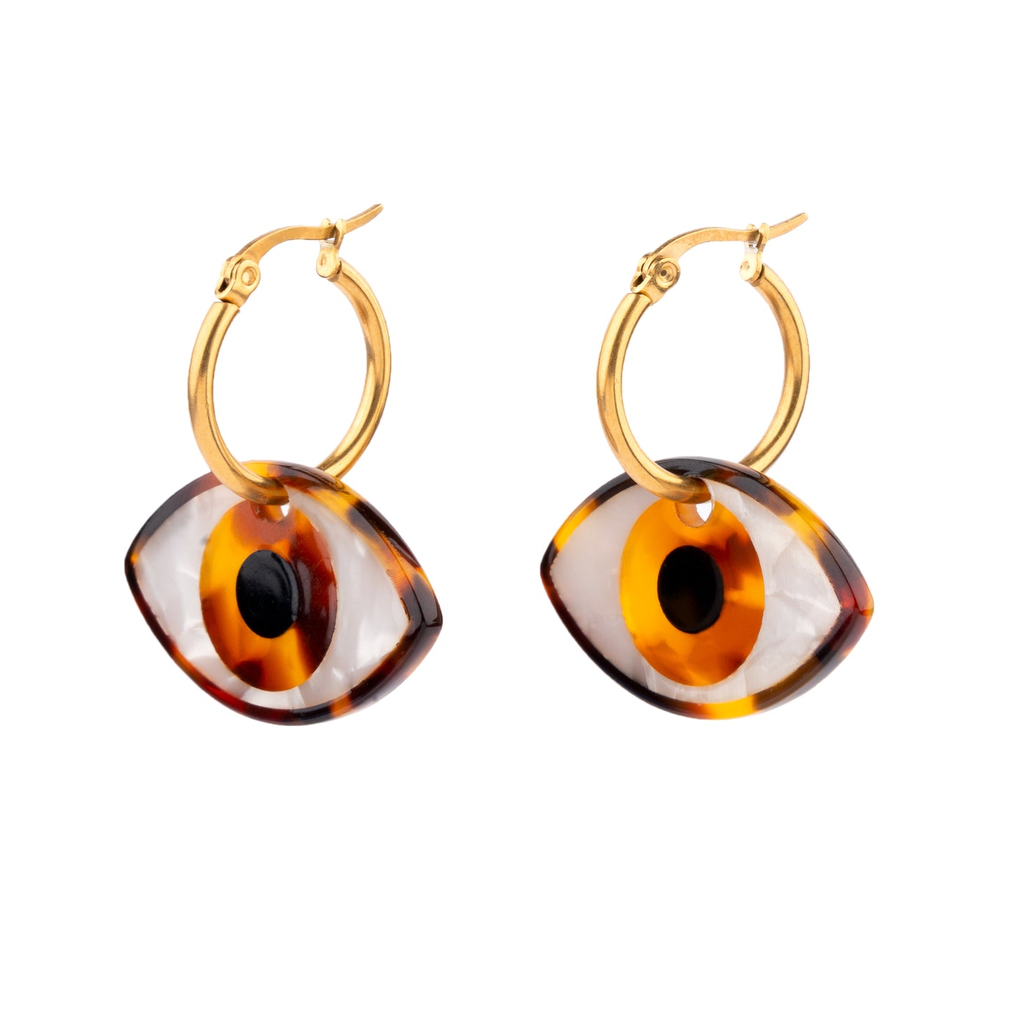 Boucles d'oreilles Oeil - Marron - Coucou Suzette