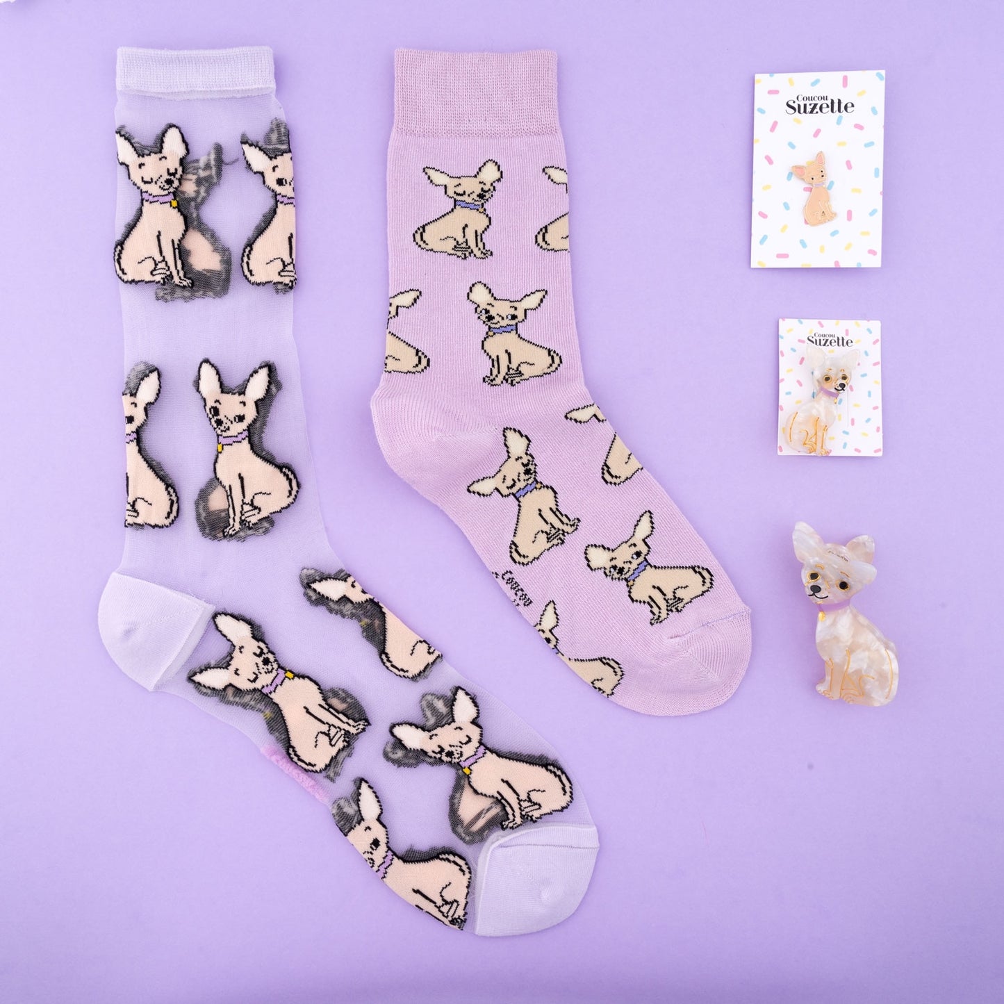 Chaussettes transparentes Chihuahua - Coucou Suzette