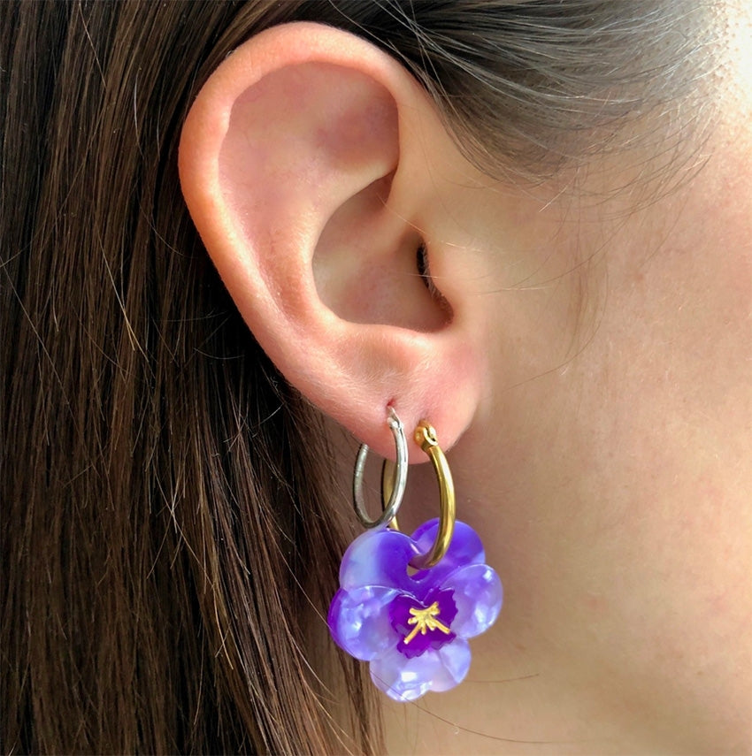 Boucles d'oreilles Pensée Mauve - Coucou Suzette