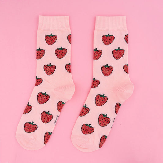 Chaussettes à paillettes Fraise