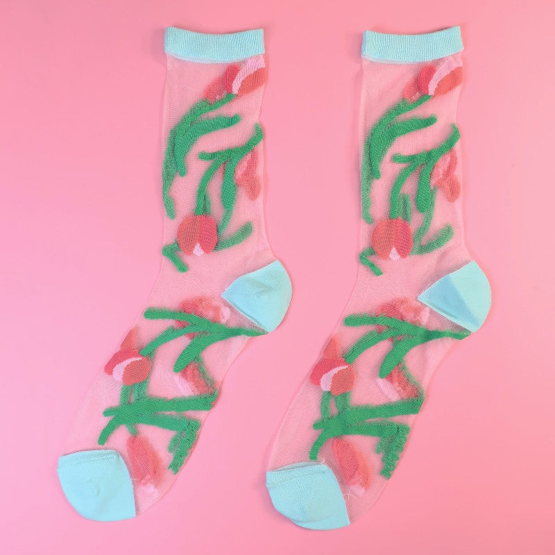 Chaussettes transparentes Tulipe