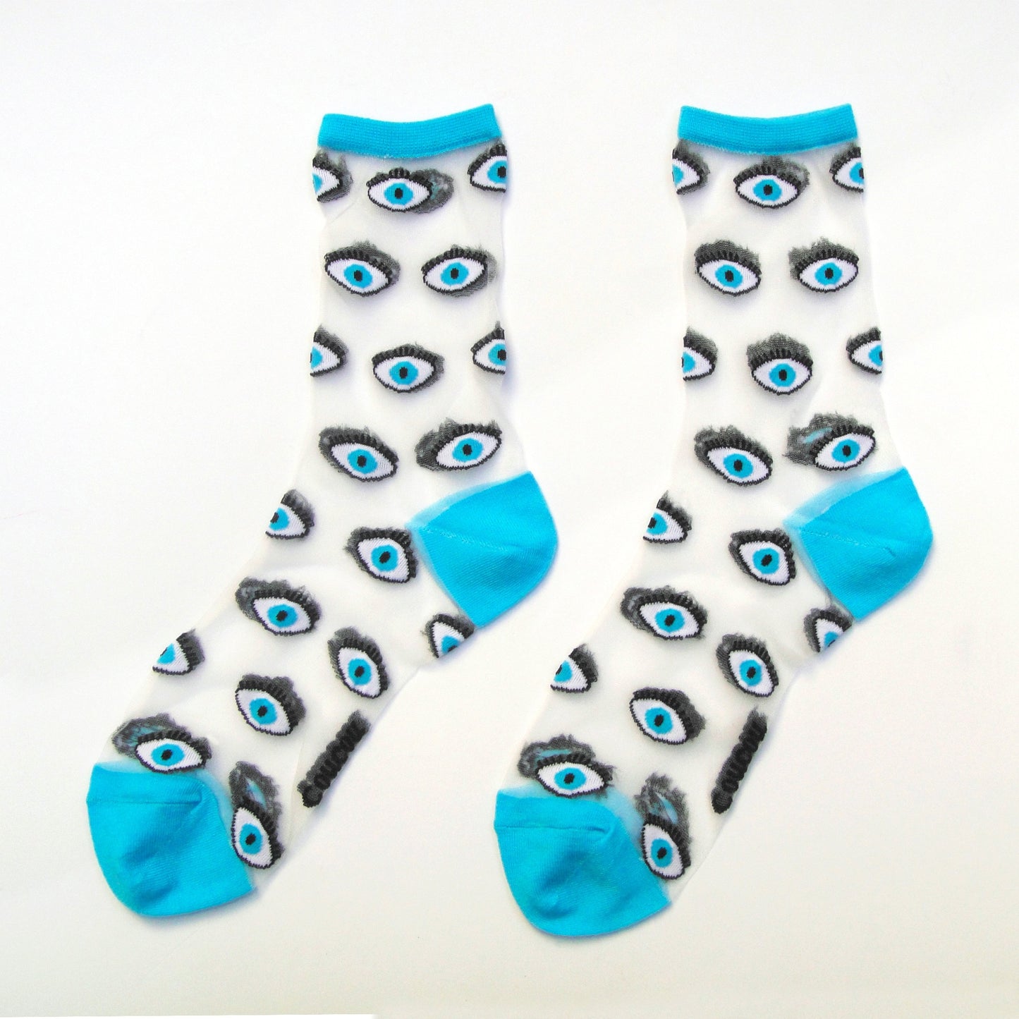 Chaussettes transparentes Oeil - Bleu - Coucou Suzette