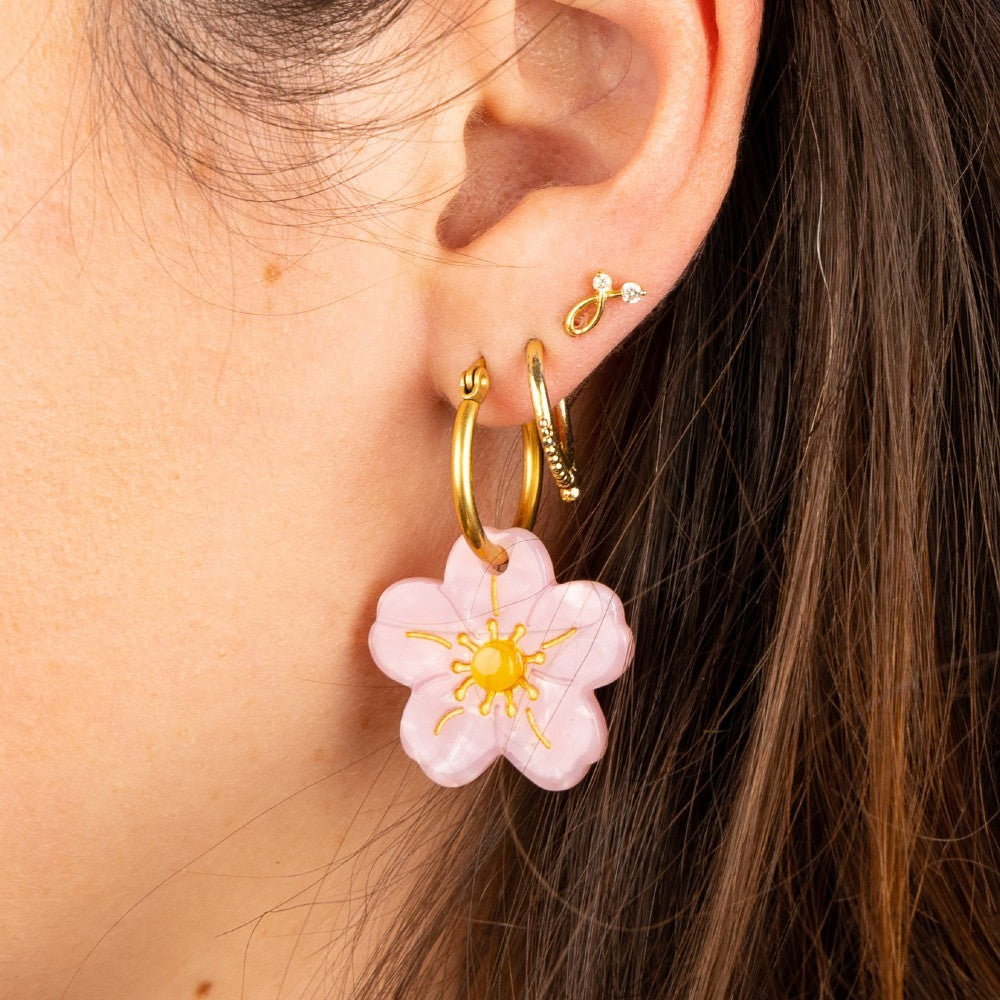 pink)petal Long Earrings