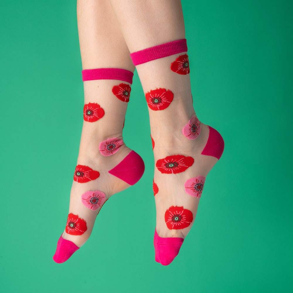 Chaussettes transparentes Coquelicot - Coucou Suzette