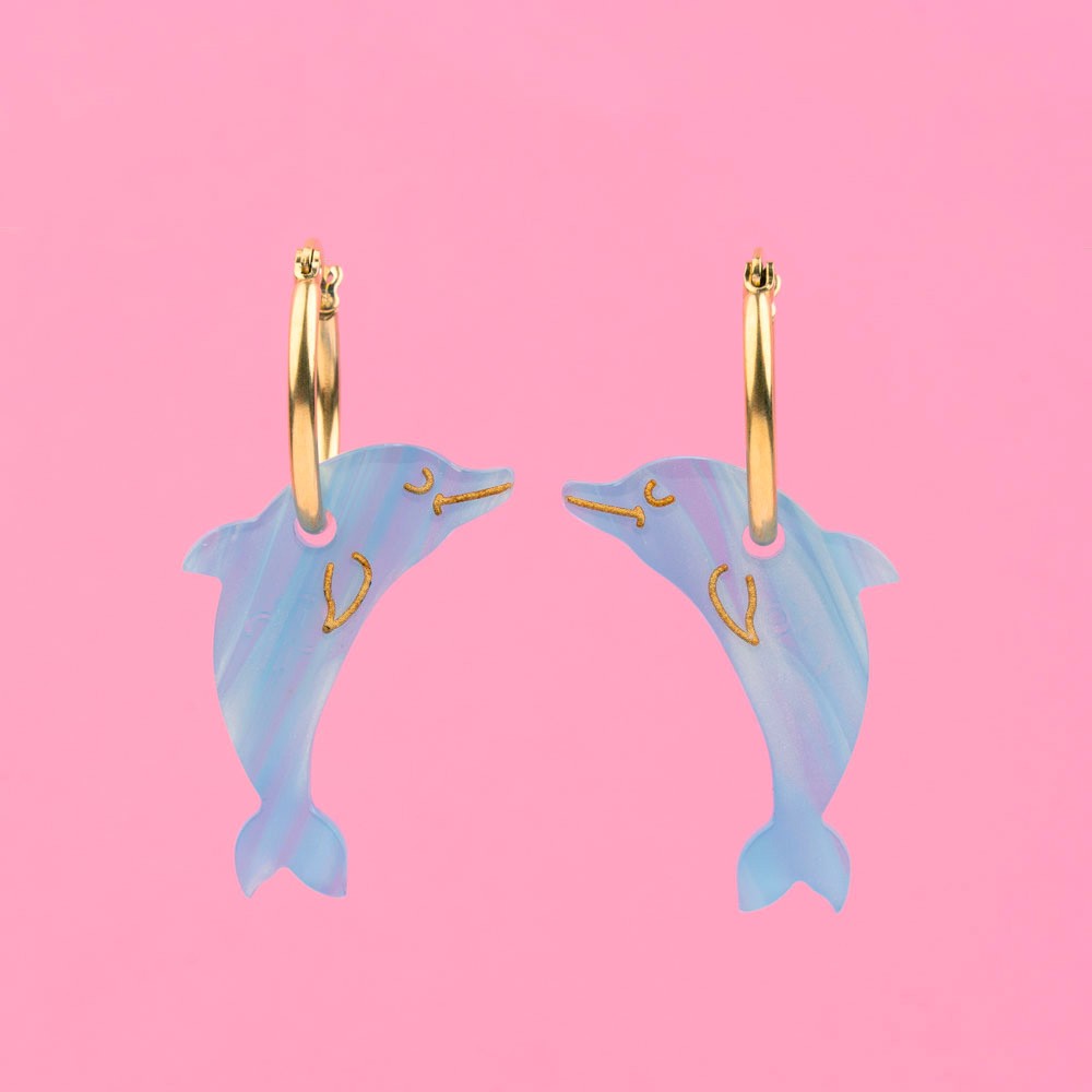 Blue Dolphin Earrings – Coucou Suzette