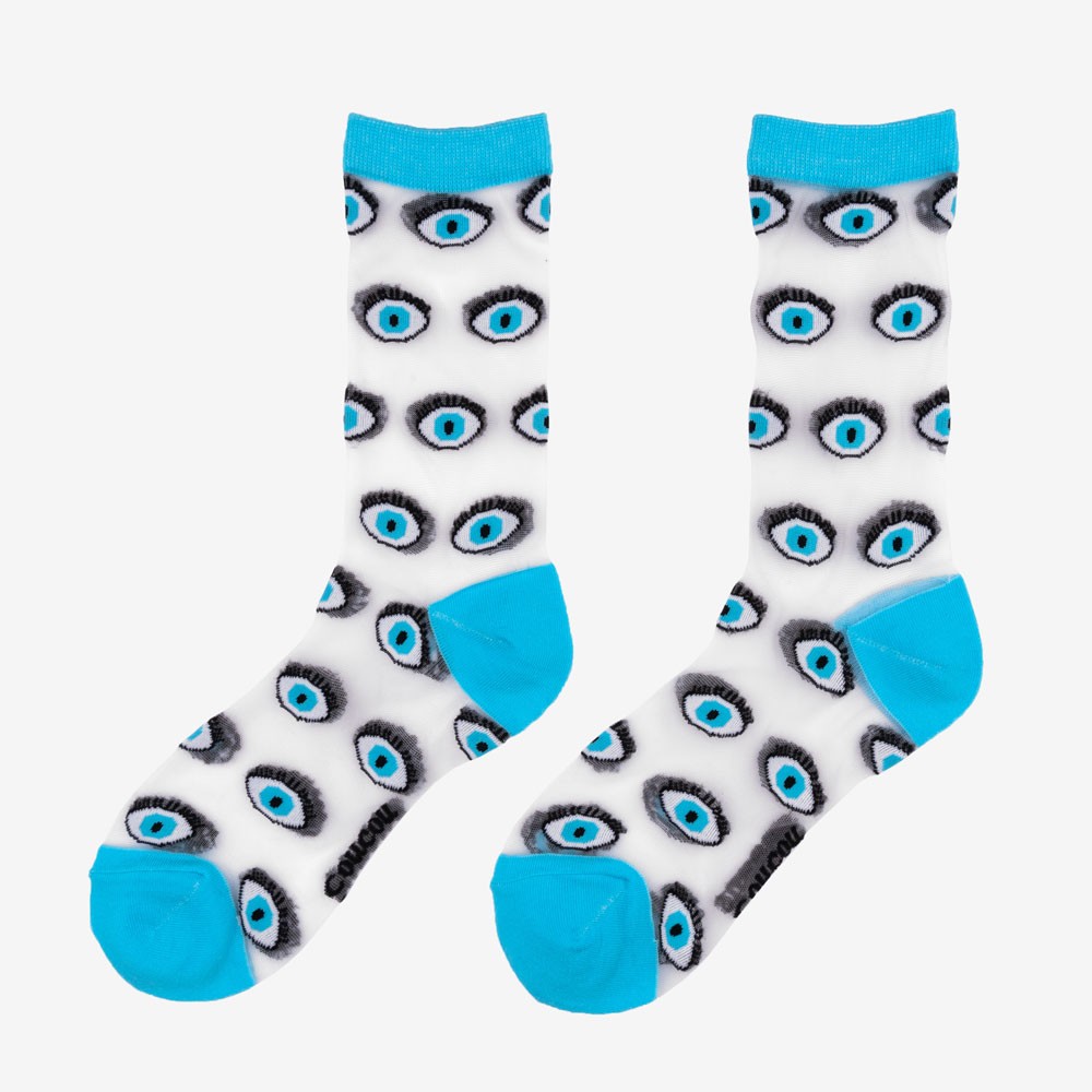 Chaussettes transparentes Oeil - Bleu - Coucou Suzette