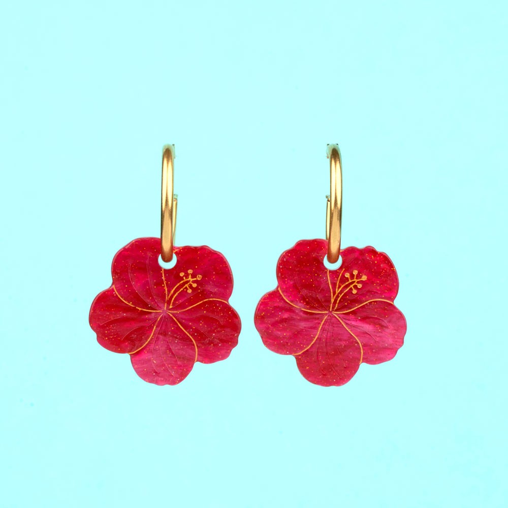 Boucles d'oreilles Hibiscus