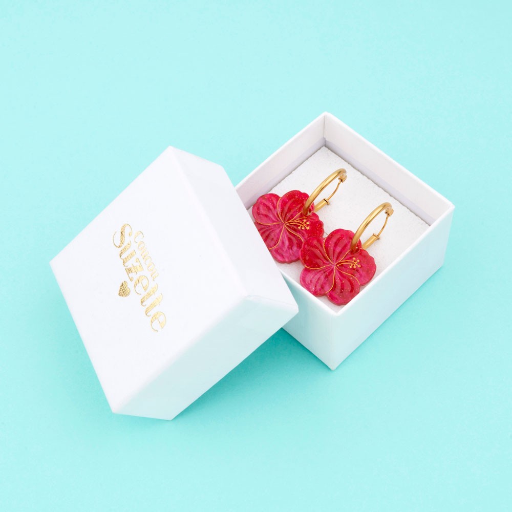 Boucles d'oreilles Hibiscus - Coucou Suzette