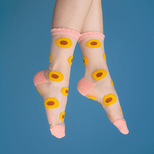 Chaussettes transparentes Tournesols