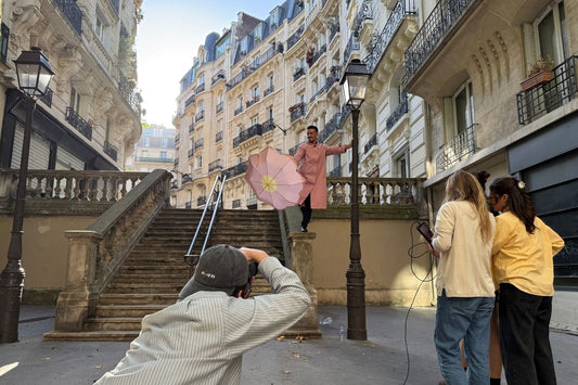 Dans les coulisses du shooting Parapluies Fleuris