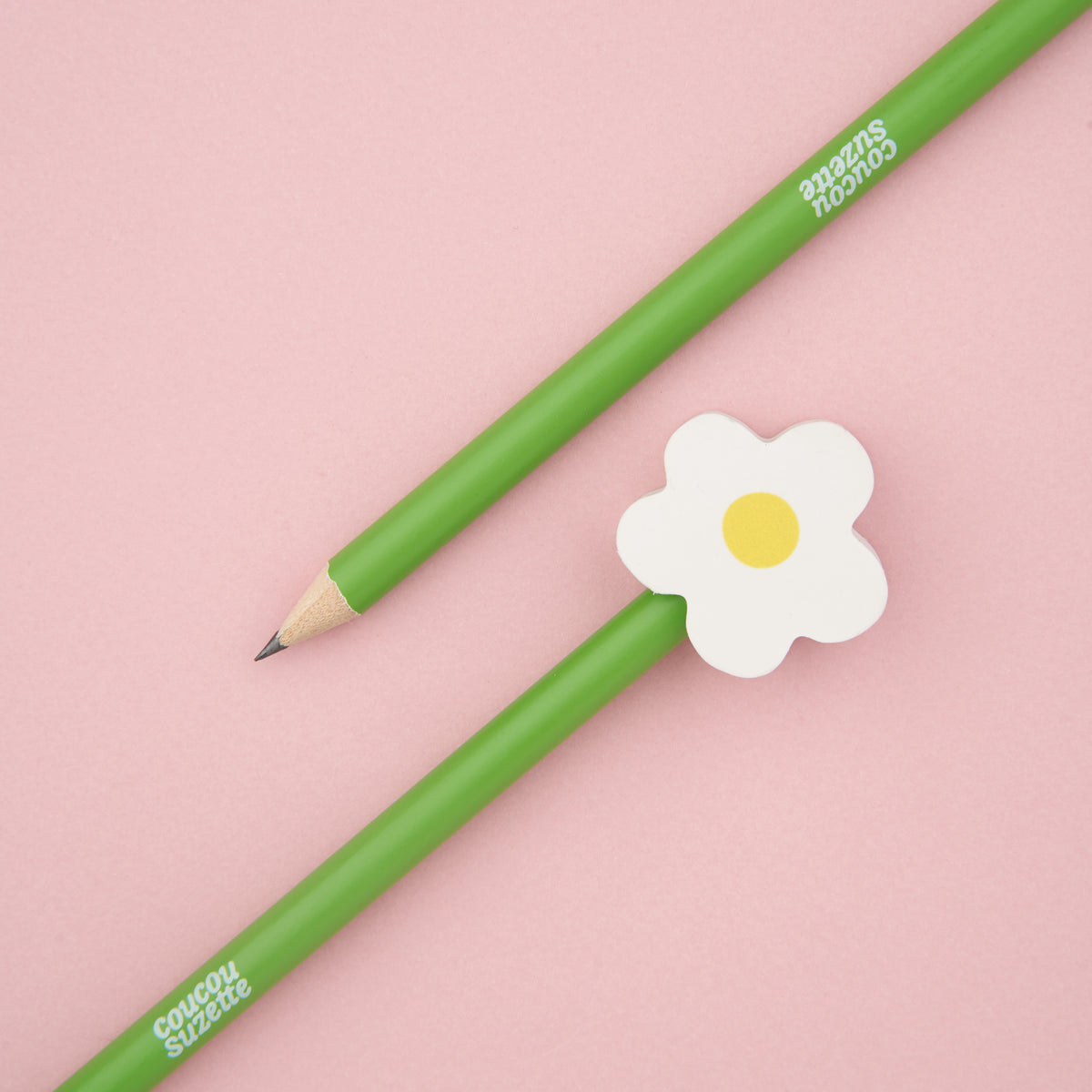 Crayon à papier et gomme Pâquerette