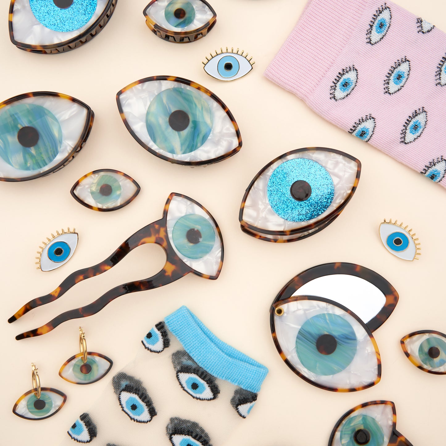 Boucles d'oreilles Oeil - Bleu