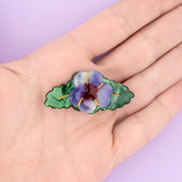 Purple Pansy Hair Clip